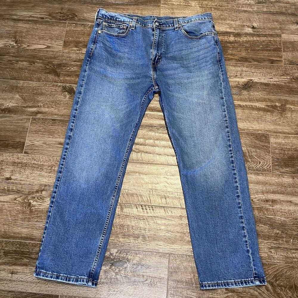 Levis 505 Jeans Mens 40x30 Regular Fit Straight Leg Medium Wash Denim Zip Fly
